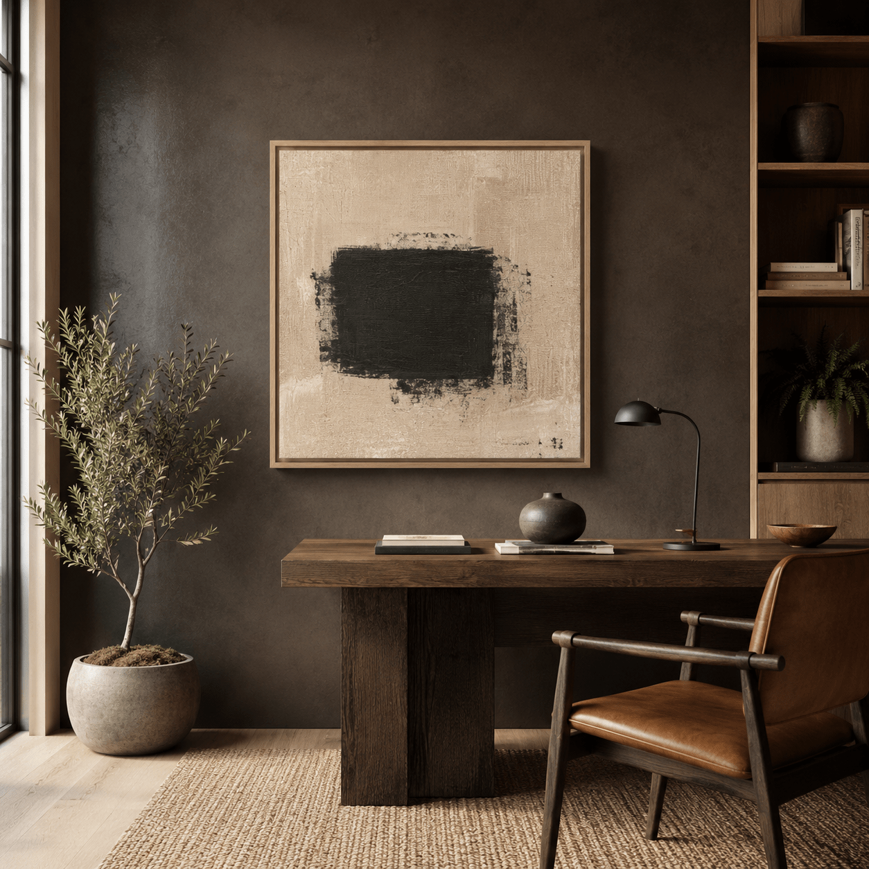 Neutral Abstract Wall Art Canvas — Ground by Rossetti Art