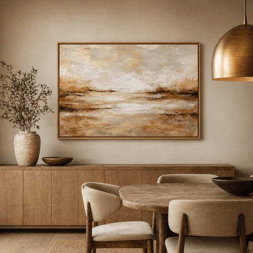 Neutral Abstract Wall Art Canvas Print — Open Plains by Rossetti Art