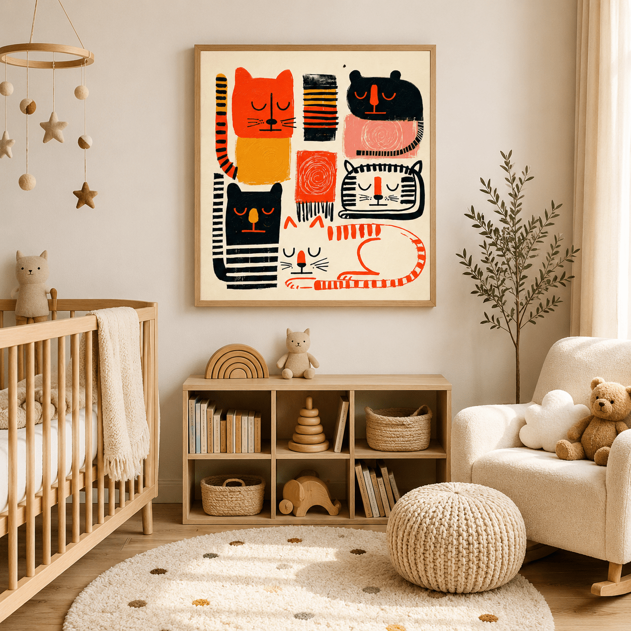 Nursery Wall Art Canvas — Cat Nap by Rossetti Art