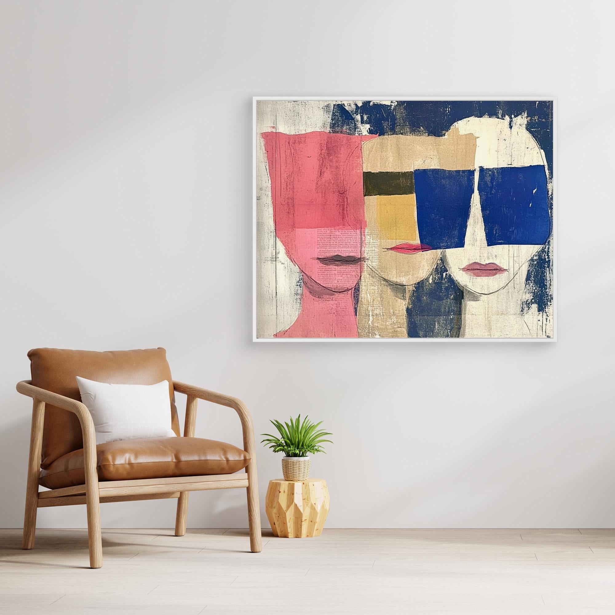 Canvas Print: Abstract Contemporary Faces – Contemporary Mixed Media Art