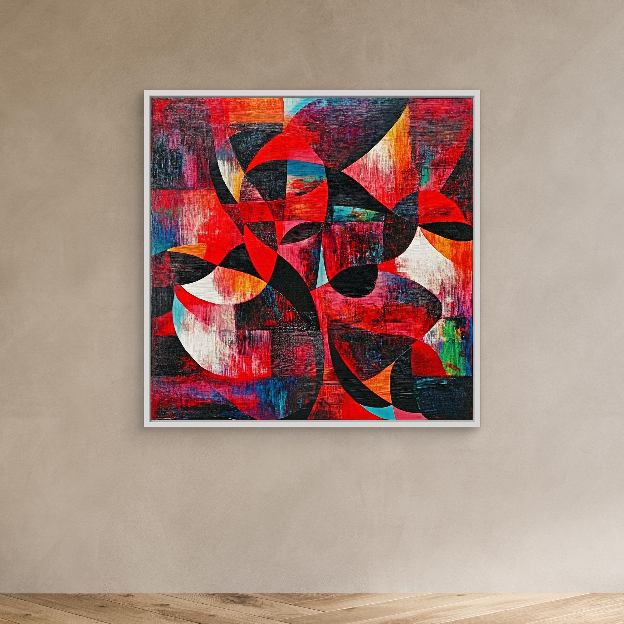 Canvas Print : Rhythms in Red | Abstract Geometric Wall Art | Modern Canvas