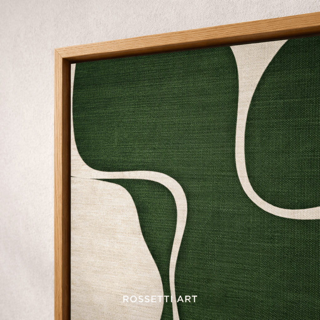 Olive Green Organic Abstract Canvas Print | Verdant Form by Rossetti Art