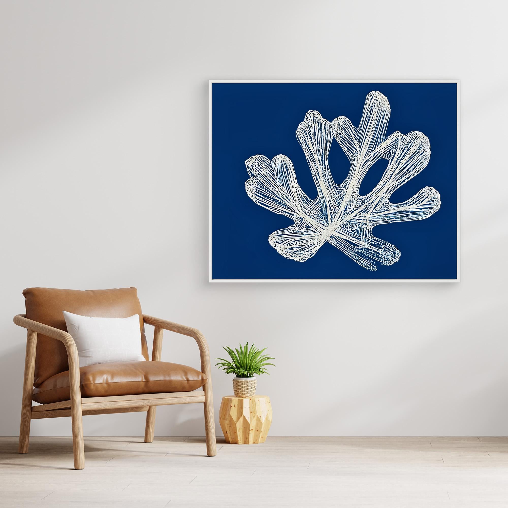 Canvas Print: Ocean Coral Elegance – Blue Nautical Prints