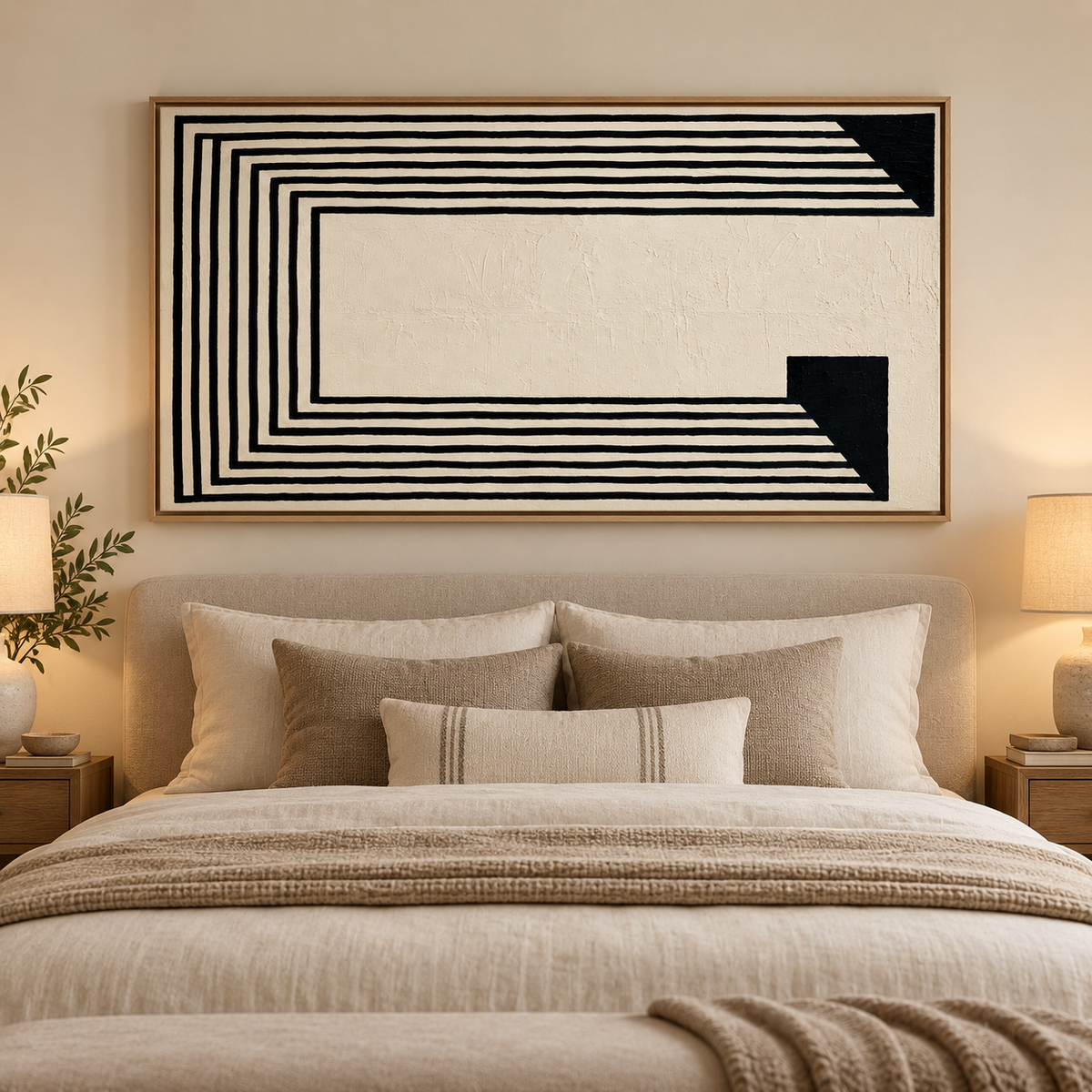 Op Art Painting – Ivory Passage by Rossetti Art