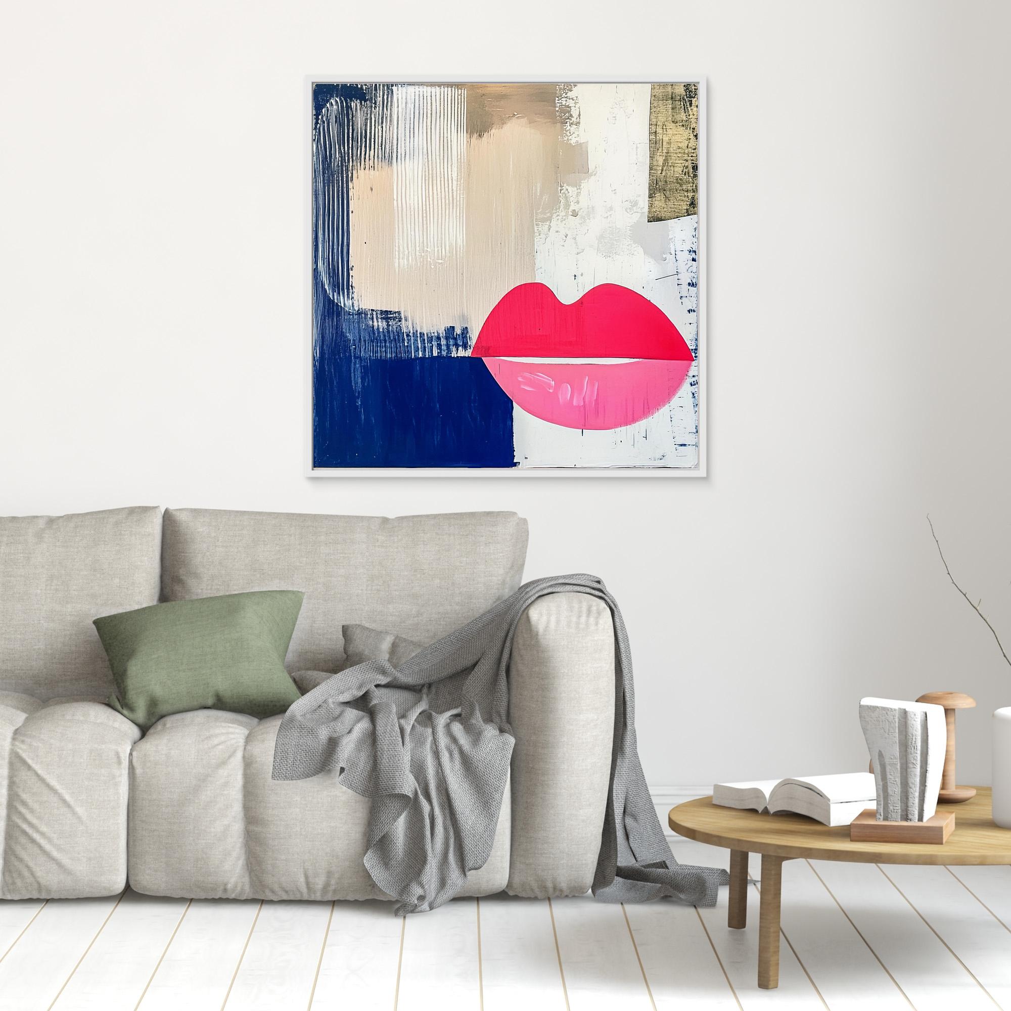  Canvas Print : Lips Abstract Print – Modern Wall Art on Canvas