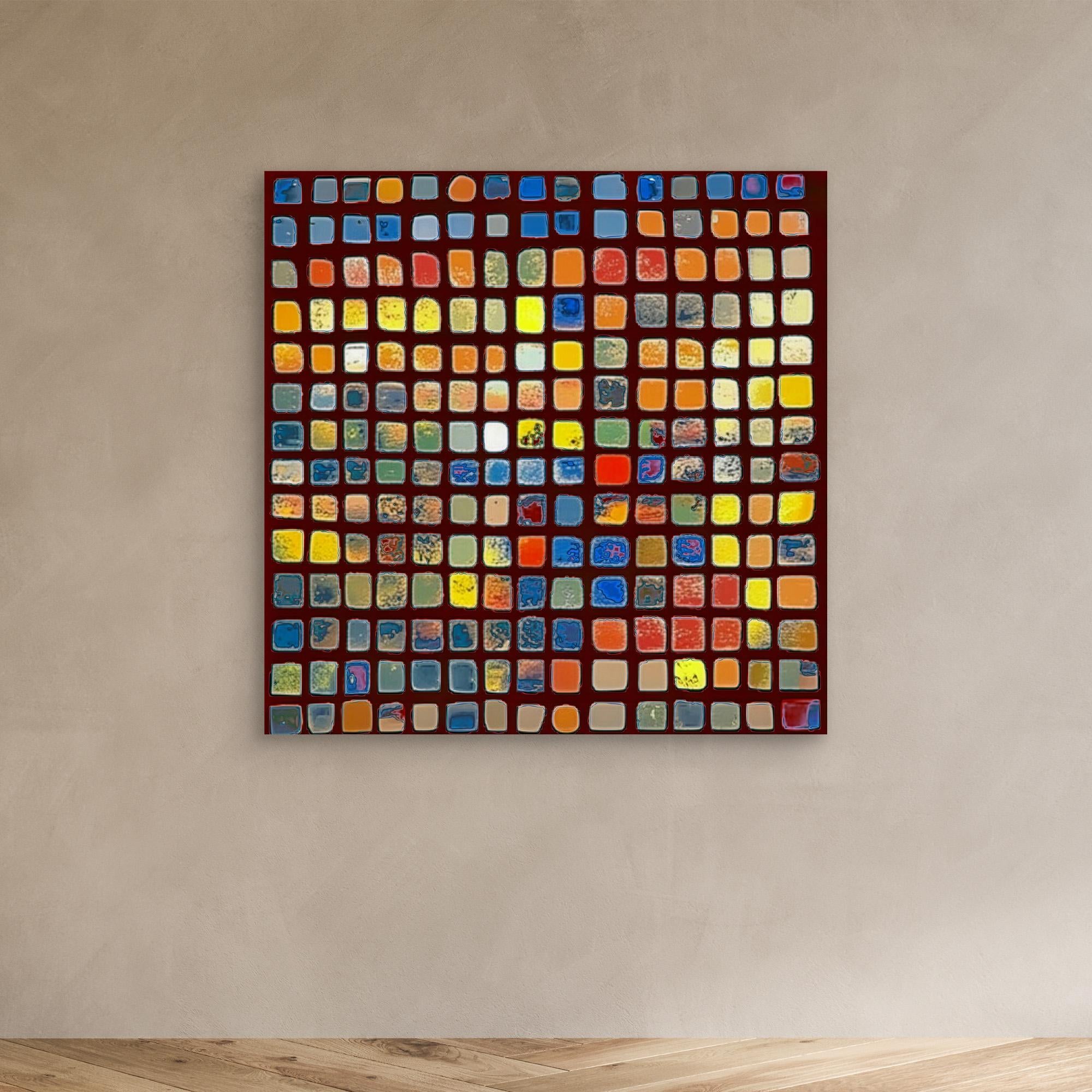 Canvas Print : Color Mosaic - Abstract Multicolor Grid Art