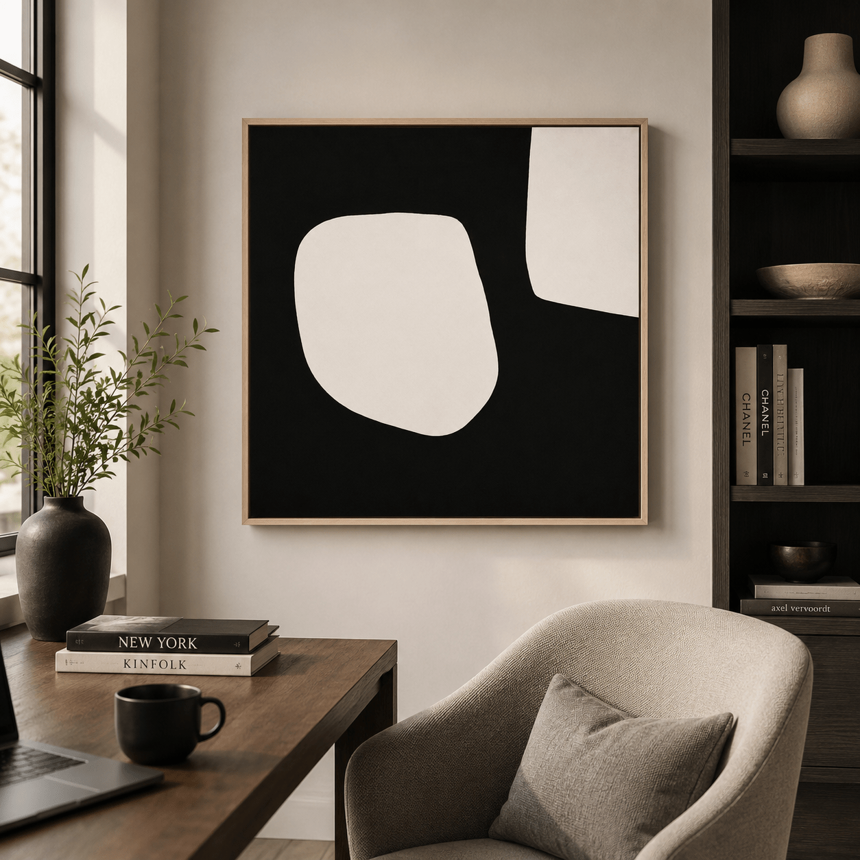 Organic Abstract Art Canvas Print — Stone Form by Rossetti Art