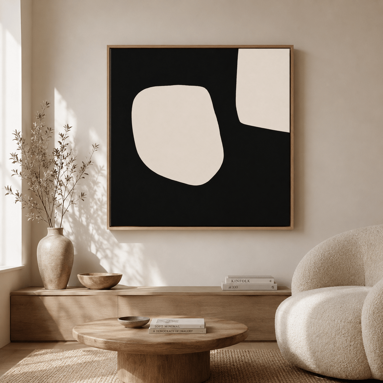 Organic Abstract Art Canvas Print — Stone Form by Rossetti Art