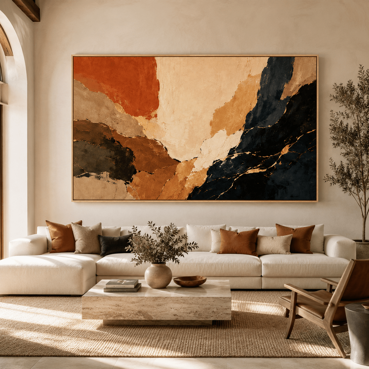 Original Abstract Painting for Sale — Kintsugi Drift by Rossetti Art