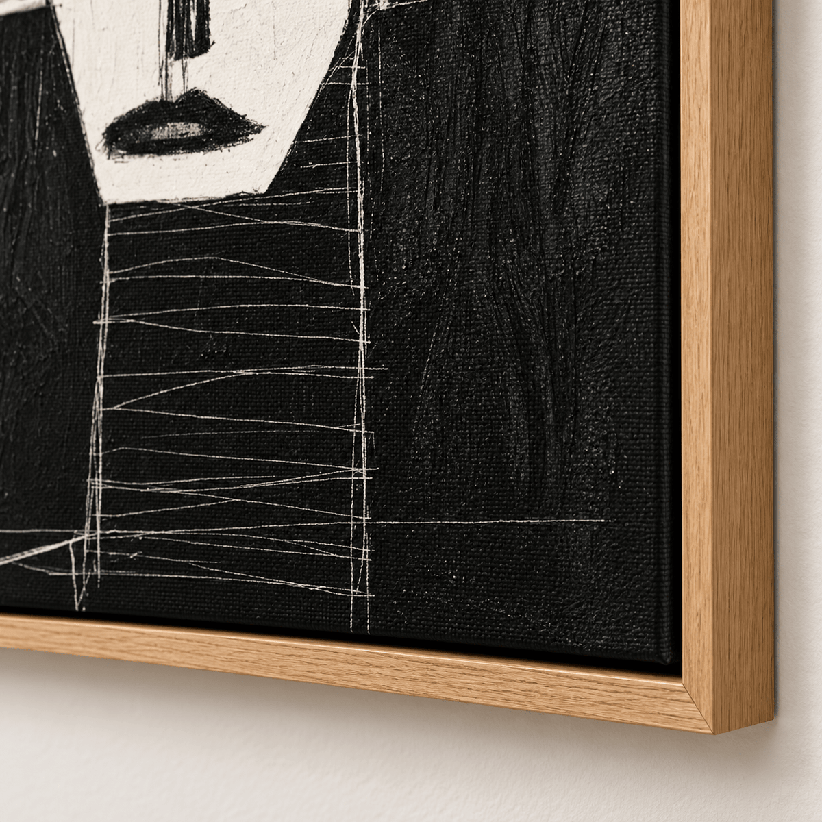 Abstract Face Painting Original — Ivory Sentinel by Rossetti Art modern abstract canvas wall art by Rossetti Art – luxury interior design artwork for living room, bedroom, office – abstract face painting Entryway Original Paintings Living Room Original Paintings
