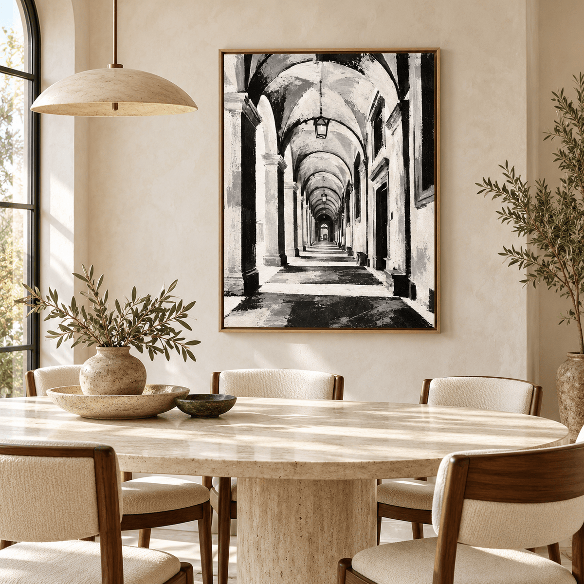 Archway Painting Original – Lantern Cloister in a dining room by Rossetti Art