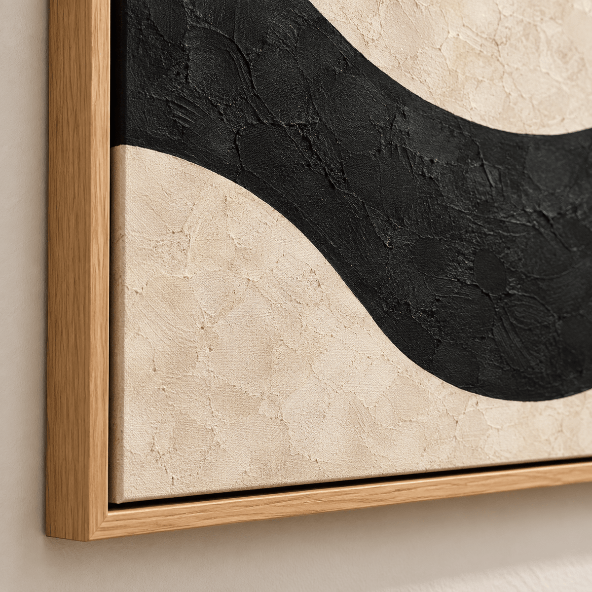 Black and Cream Abstract Art Set of 3 – Ink Ribbon by Rossetti Art