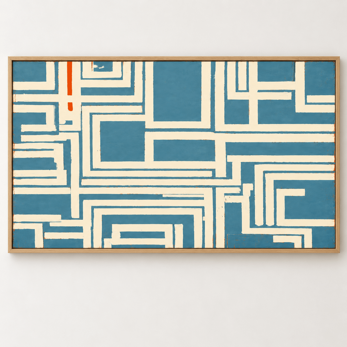 Blue Abstract Painting – Blue Maze by Rossetti Art