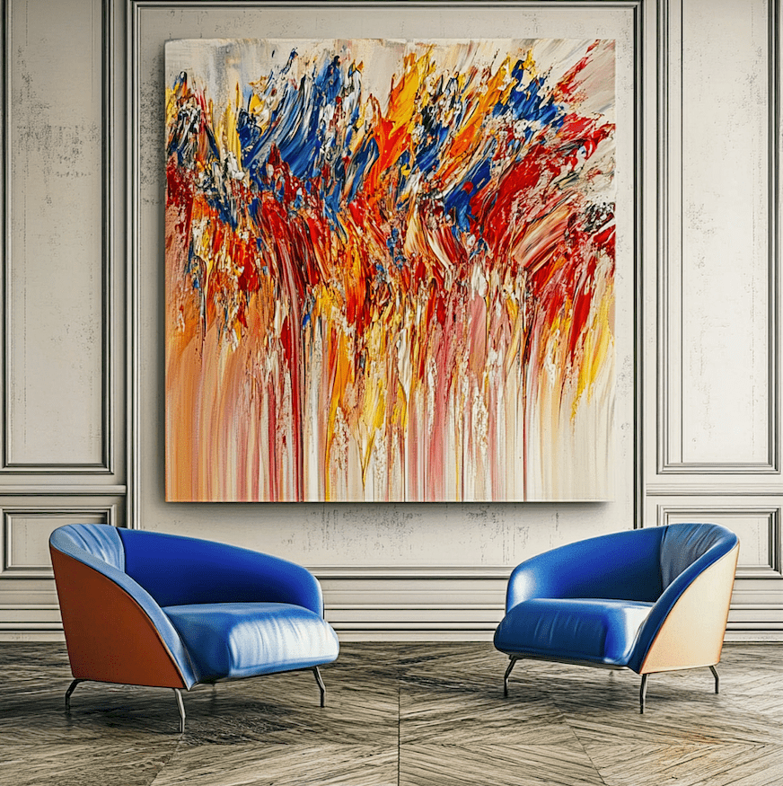 Original Painting : Color Symphony - Handmade Abstract Wall Art Canvas - Chiara Rossetti