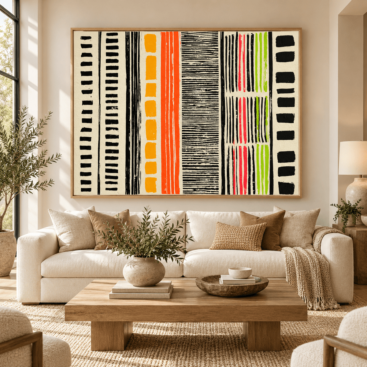 Colorful Abstract Painting – Carnival Weave by Rossetti Art – oversized living room styling