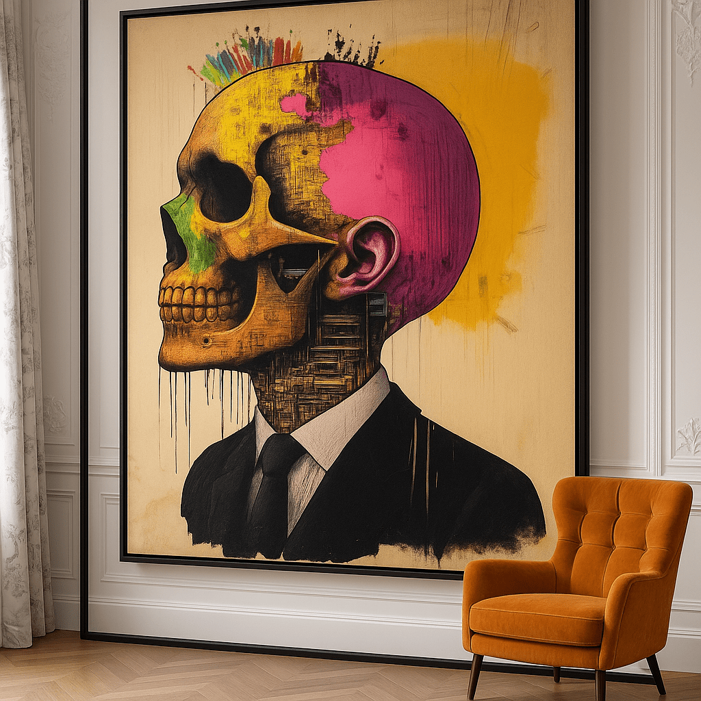 Original Painting : Colorful Mind Handmade Skull Painting - Chiara Rossetti
