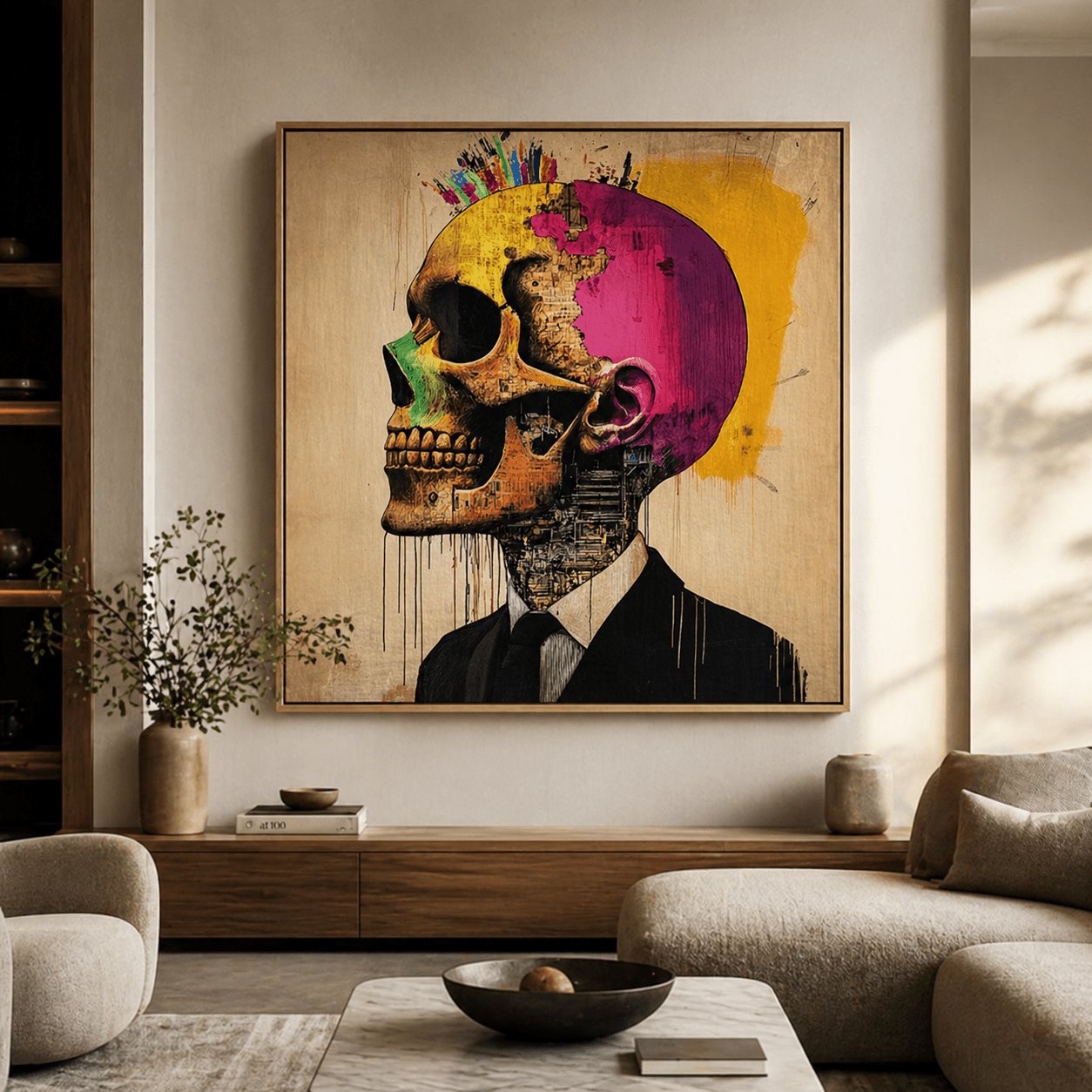 Skull painting on canvas