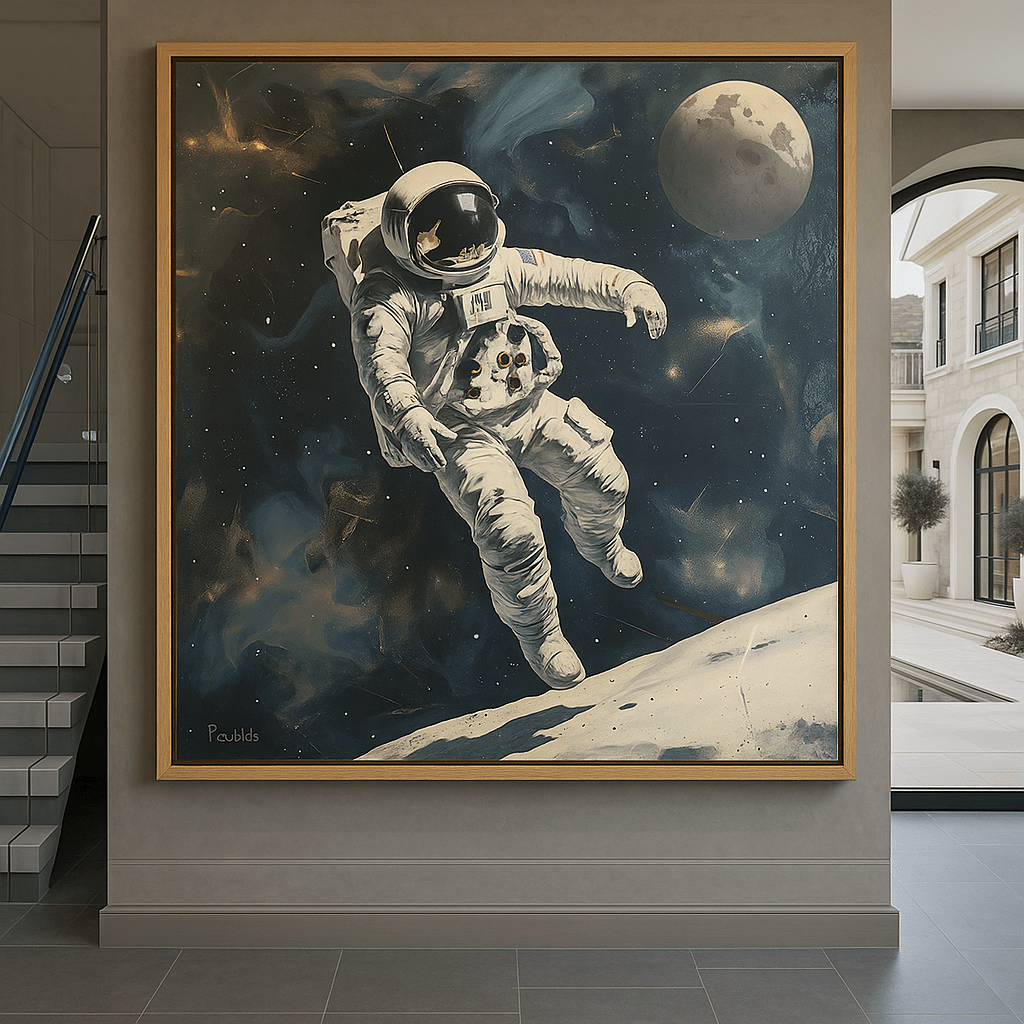 Original Painting : Cosmic Explorer - Astronaut Space Art - Chiara Rossetti