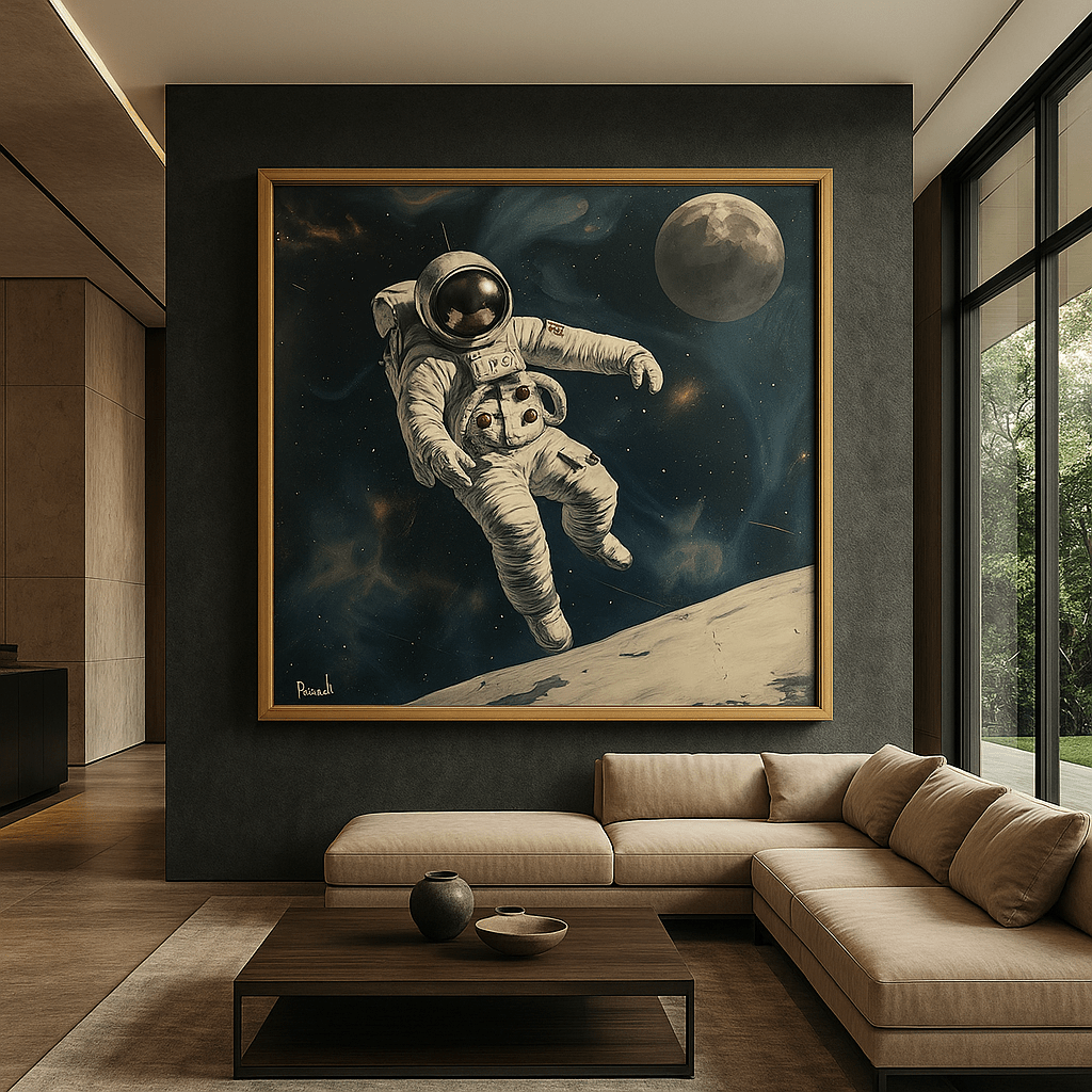 Original Painting : Cosmic Explorer - Astronaut Space Art - Chiara Rossetti