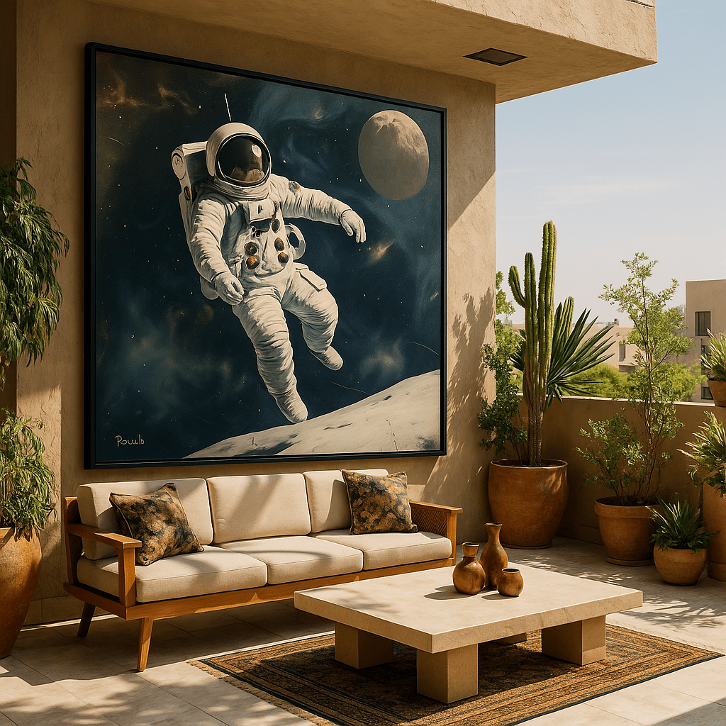 Original Painting : Cosmic Explorer - Astronaut Space Art - Chiara Rossetti