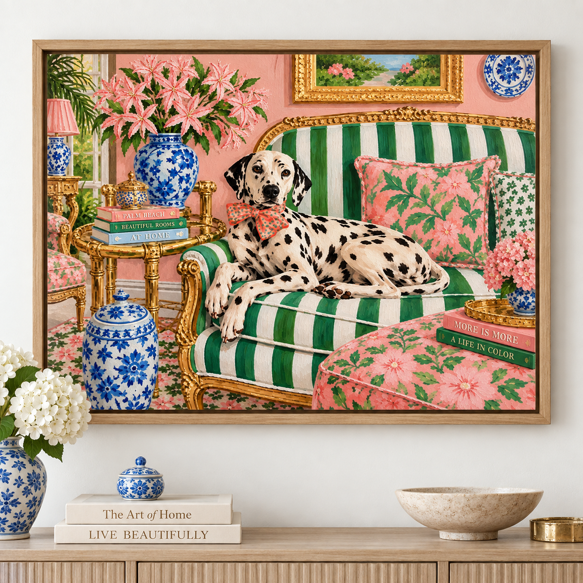 Dog Portrait Painting – Palm Beach Manners by Rossetti Art