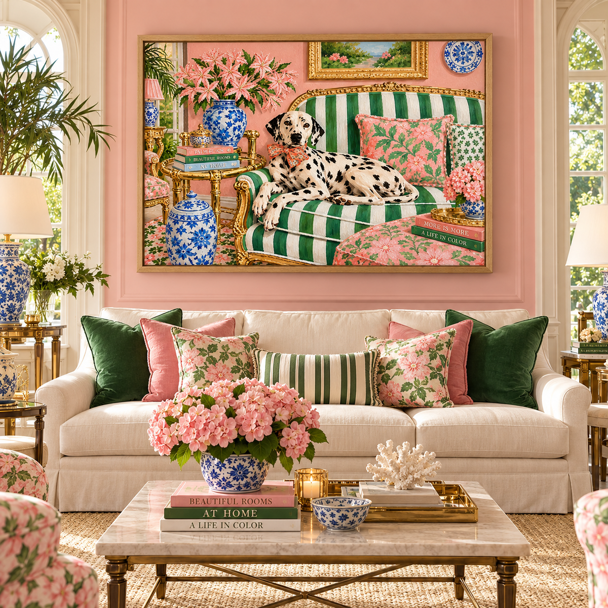 Dog Portrait Painting – Palm Beach Manners by Rossetti Art