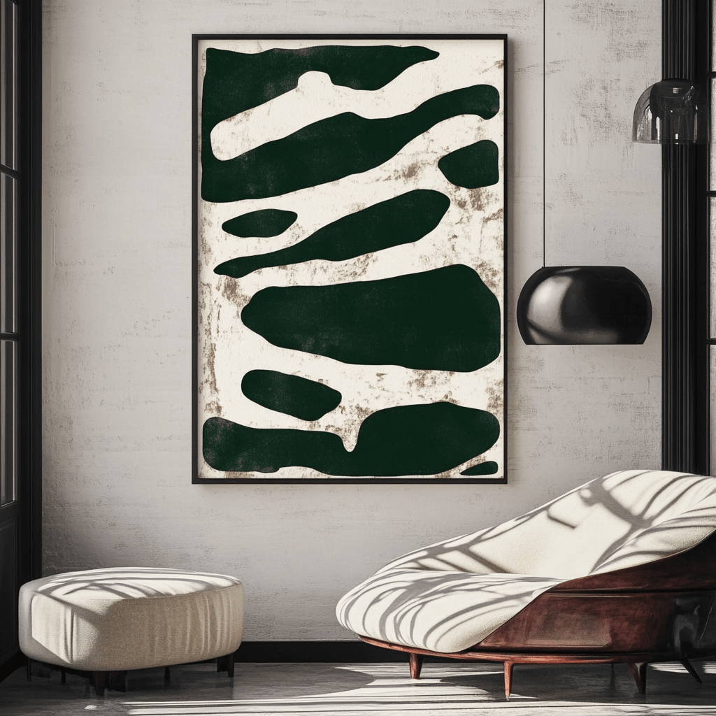 Original Painting : "Emerald Serenity" - Emerald Painting modern abstract canvas wall art by Rossetti Art – luxury interior design artwork for living room, bedroom, office – gold and black painting green and ivory wall art Handmade Art Canvas