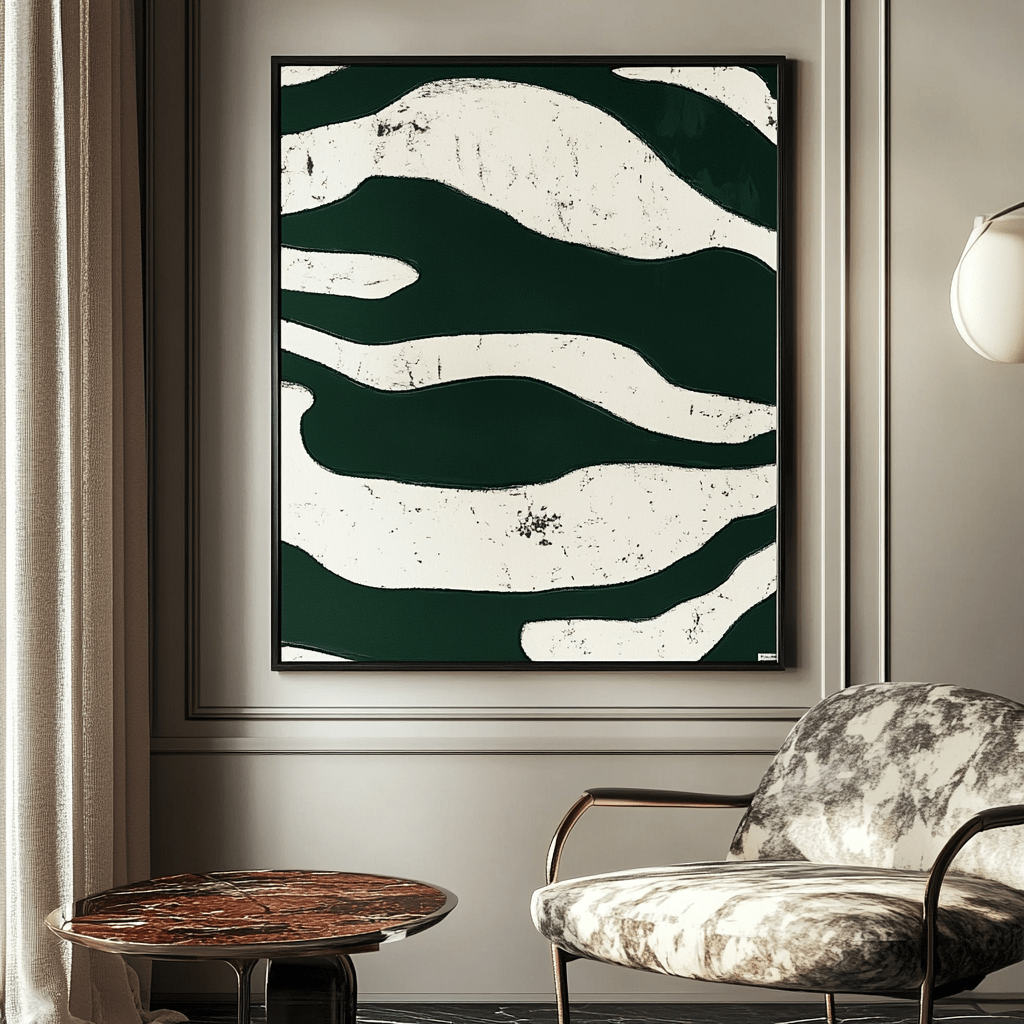 Original Painting : "Emerald Serenity" - Emerald Painting - Chiara Rossetti