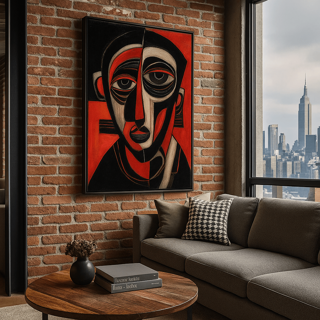 Original Painting : "Fragmented Silence" – Original Abstract Cubist Painting - Chiara Rossetti