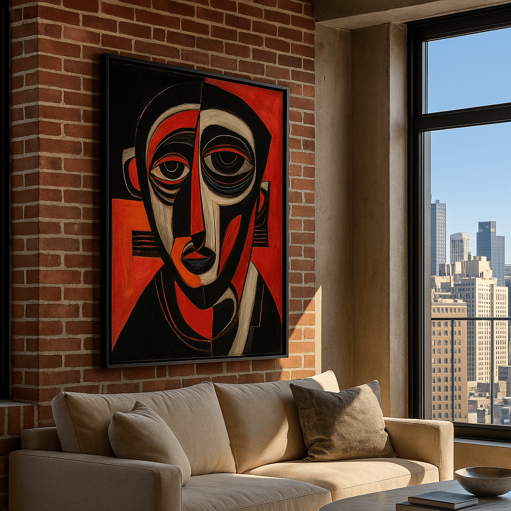 Original Painting : "Fragmented Silence" – Original Abstract Cubist Painting - Chiara Rossetti