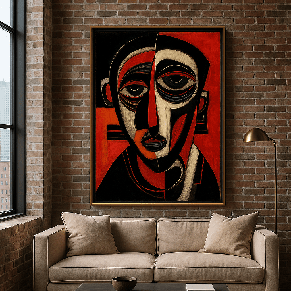 Abstract Cubist Original Painting : Fragmented Silence