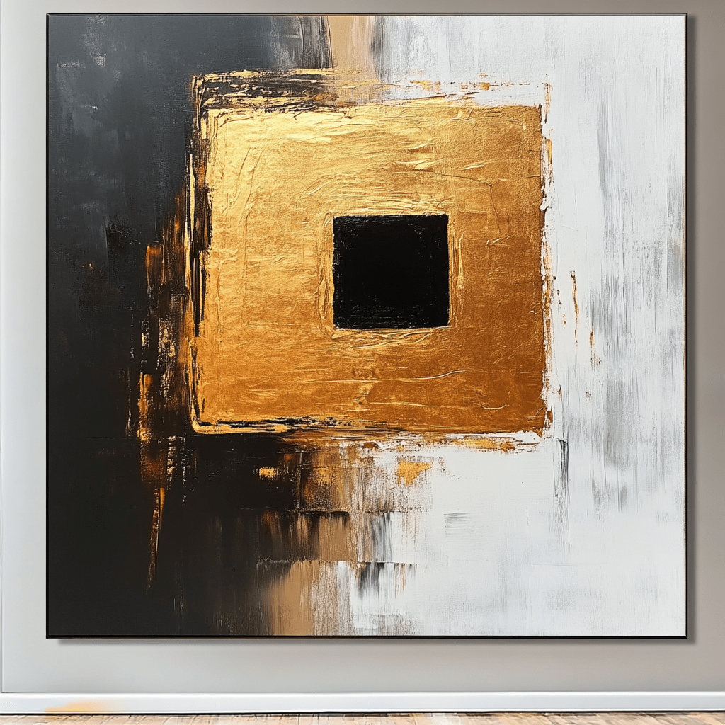 Original Painting : Gold Circle - Gold Painting on Canvas - Chiara Rossetti