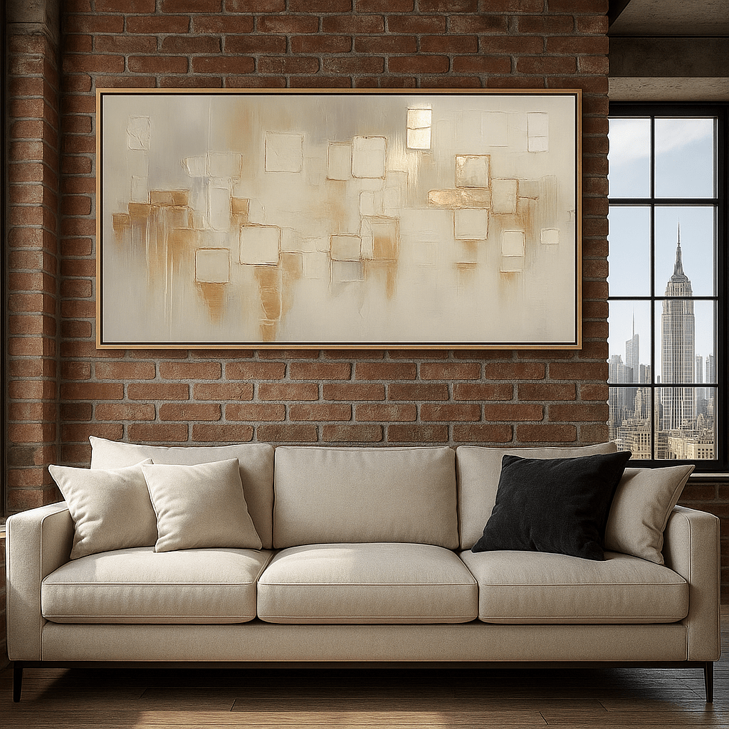 Original Painting : Gold Leaf Painting on Canvas modern abstract canvas wall art by Rossetti Art – luxury interior design artwork for living room, bedroom, office – Art With Gold Foil Elegant Wall Decor Gold Leaf Art