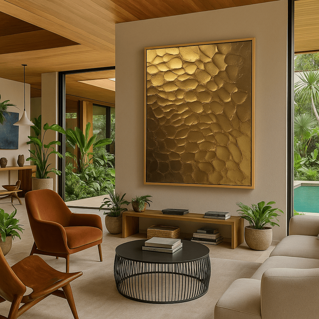 Original Painting : Golden Scales - Original Textured Painting on Canvas - Chiara Rossetti