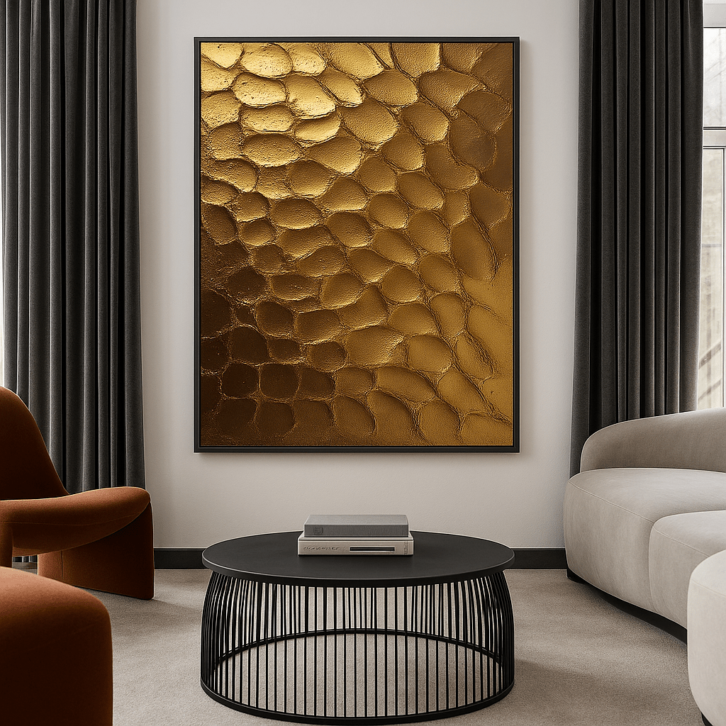 Original Painting : Golden Scales - Original Textured Painting on Canvas - Chiara Rossetti