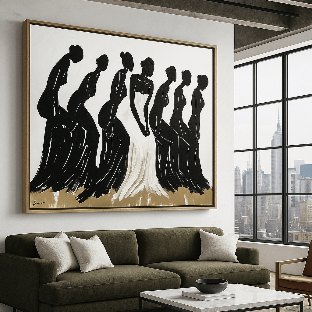 Original Painting : “Grace in Motion – Modern Figurative Original Painting for Luxury Contemporary Spaces” modern abstract canvas wall art by Rossetti Art – luxury interior design artwork for living room, bedroom, office – handmade wall art minimalist modern artwork modern art on canvas
