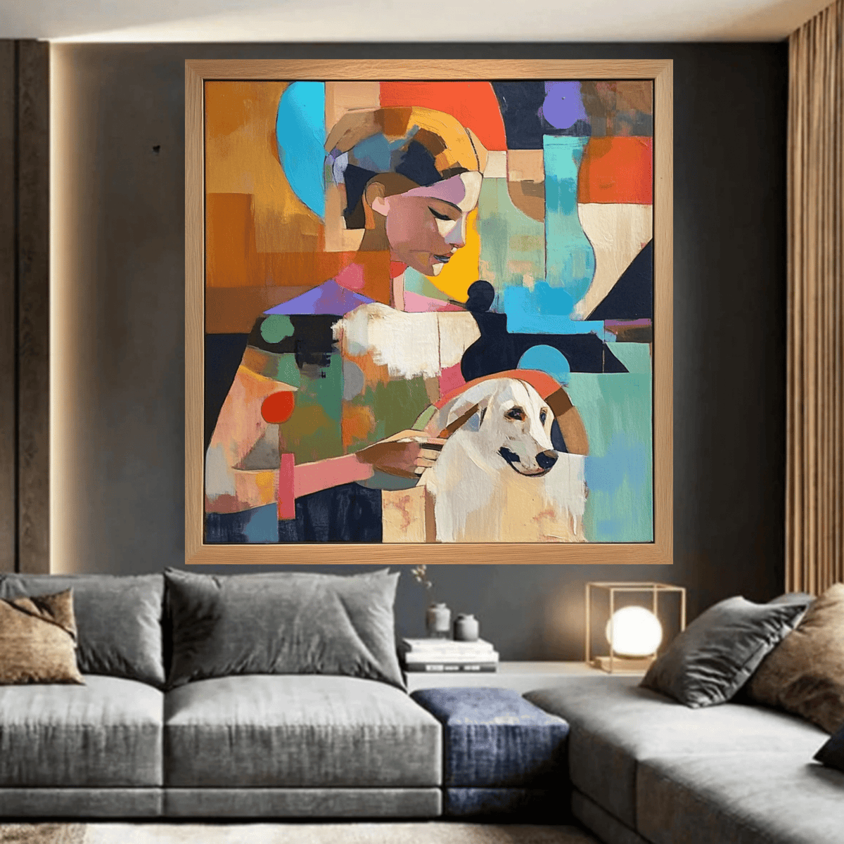 Original Painting : Harmony in Color - Abstract Figurative Wall Art Painting modern abstract canvas wall art by Rossetti Art – luxury interior design artwork for living room, bedroom, office – abstract figurative wall art contemporary art for home decor expressive portrait painting