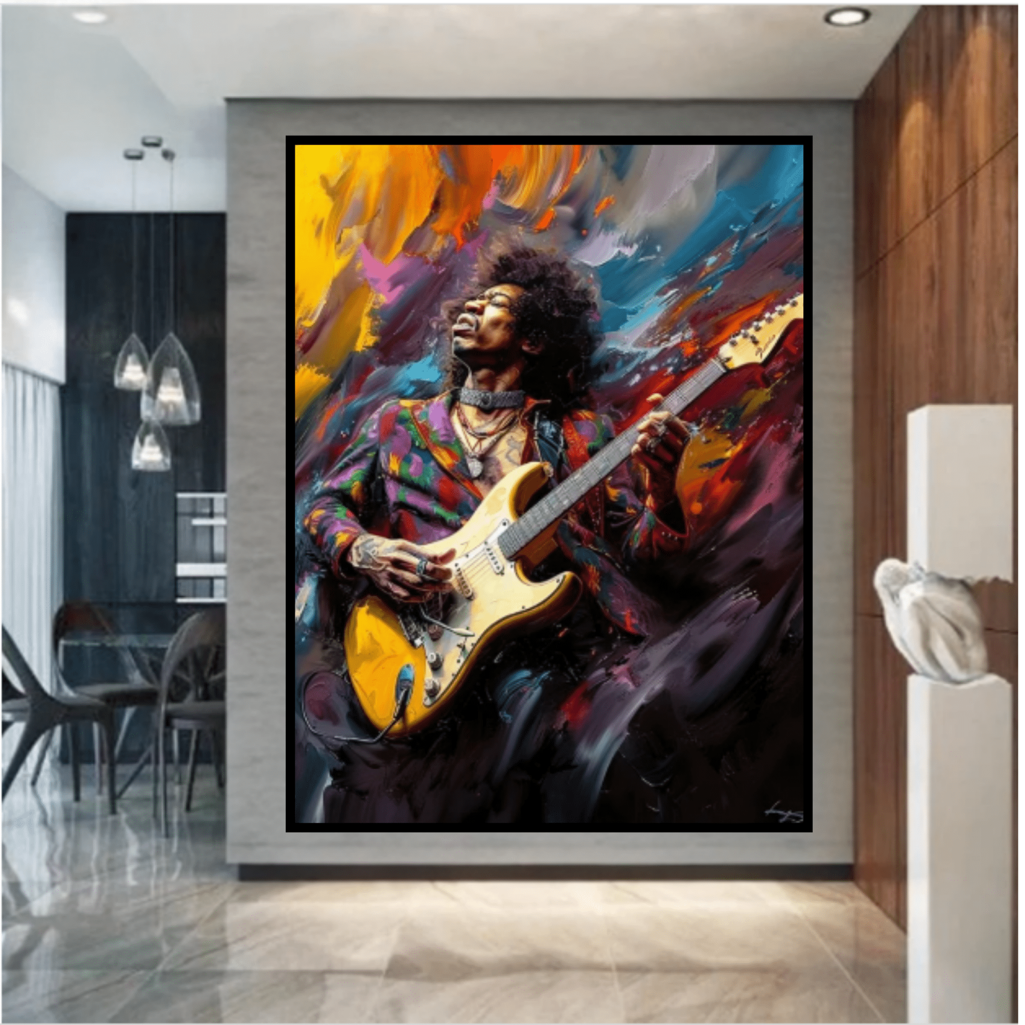 Original Painting : Jimi Hendrix Paintings Canvas Pop Art - Handmade Painting - Chiara Rossetti