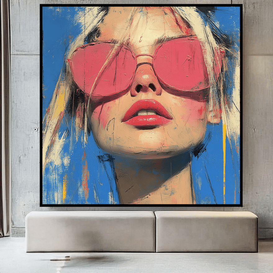 Original Painting : "Neon Muse" – Pop Art Expression - Chiara Rossetti