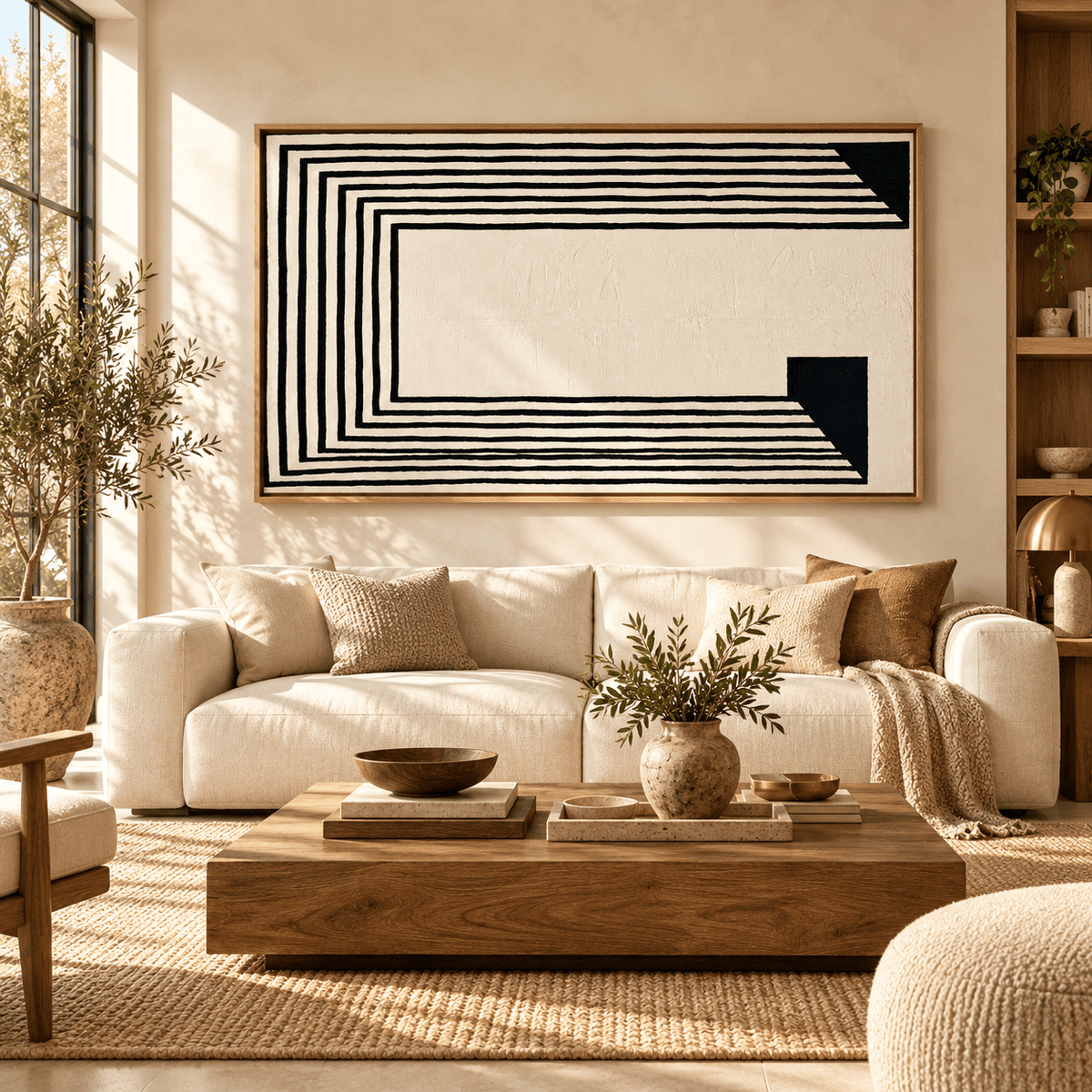 Op Art Painting – Ivory Passage by Rossetti Art