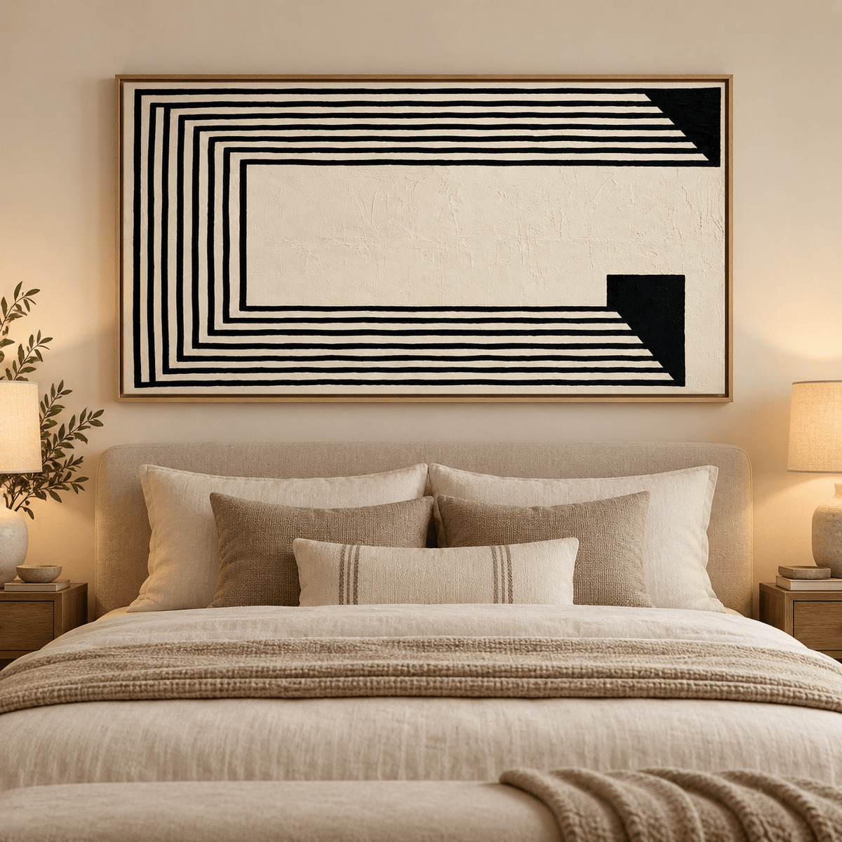 Op Art Painting – Ivory Passage by Rossetti Art