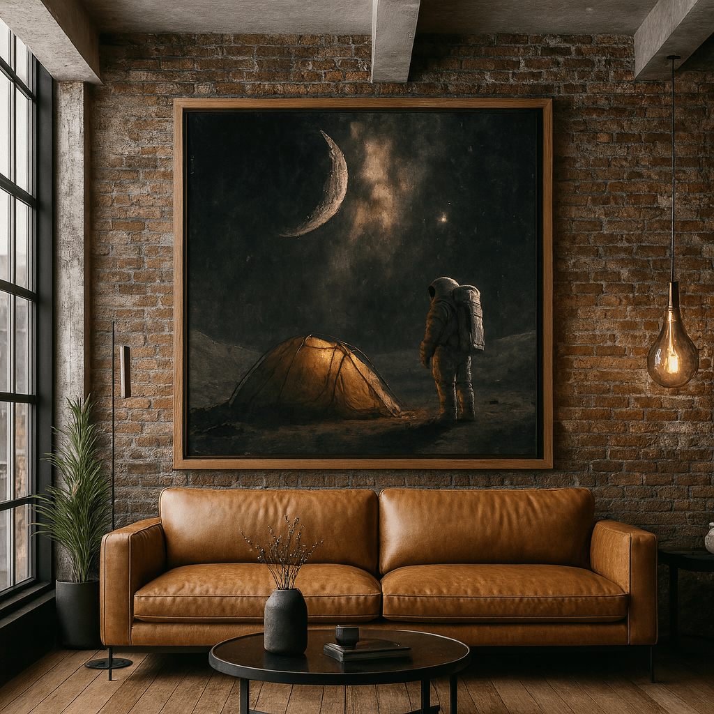 Original Painting : Original Astronaut Painting – Surreal Cosmic Artwork on Linen Canvas modern abstract canvas wall art by Rossetti Art – luxury interior design artwork for living room, bedroom, office – astronaut wall art Interior Design Artwork luxury art piece