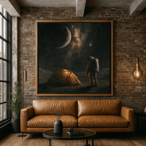 Original Painting : Original Astronaut Painting – Surreal Cosmic Artwork on Linen Canvas modern abstract canvas wall art by Rossetti Art – luxury interior design artwork for living room, bedroom, office – astronaut wall art Interior Design Artwork luxury art piece
