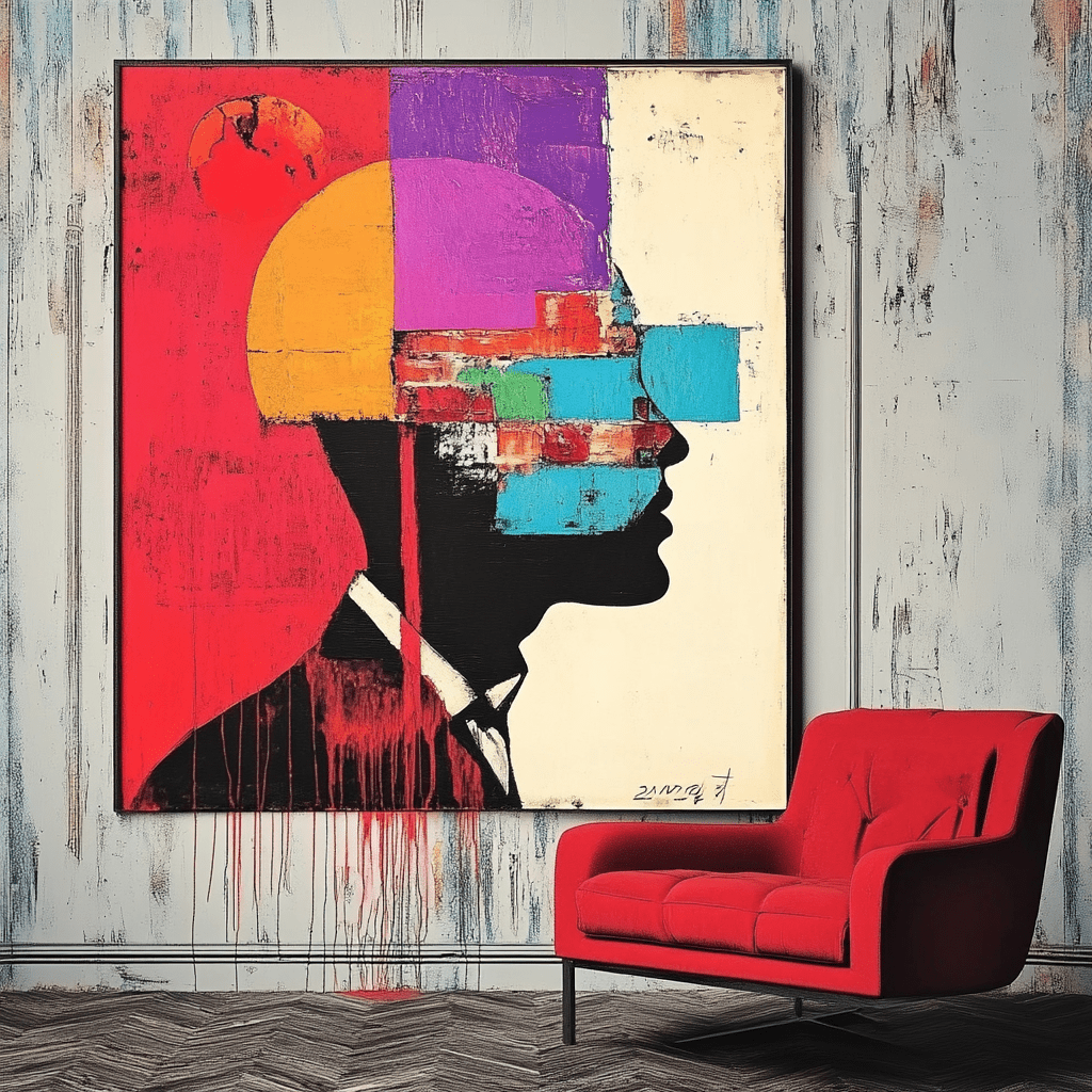 Original Painting : Urban Vision - Handmade Abstract Silhouette Painting - Chiara Rossetti