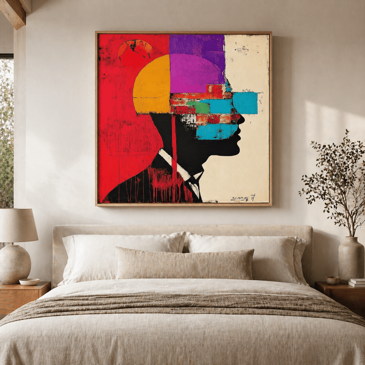 handmade abstract silhouette painting