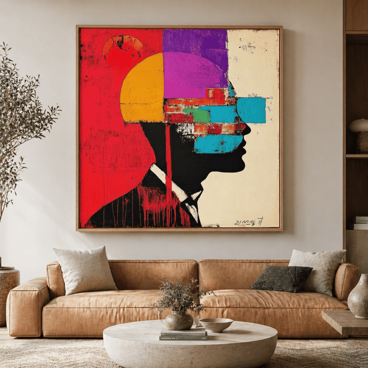 handmade abstract silhouette painting