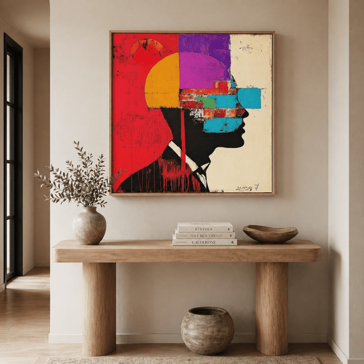 handmade abstract silhouette painting