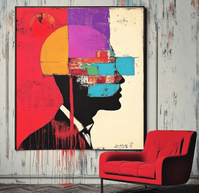 handmade abstract silhouette painting