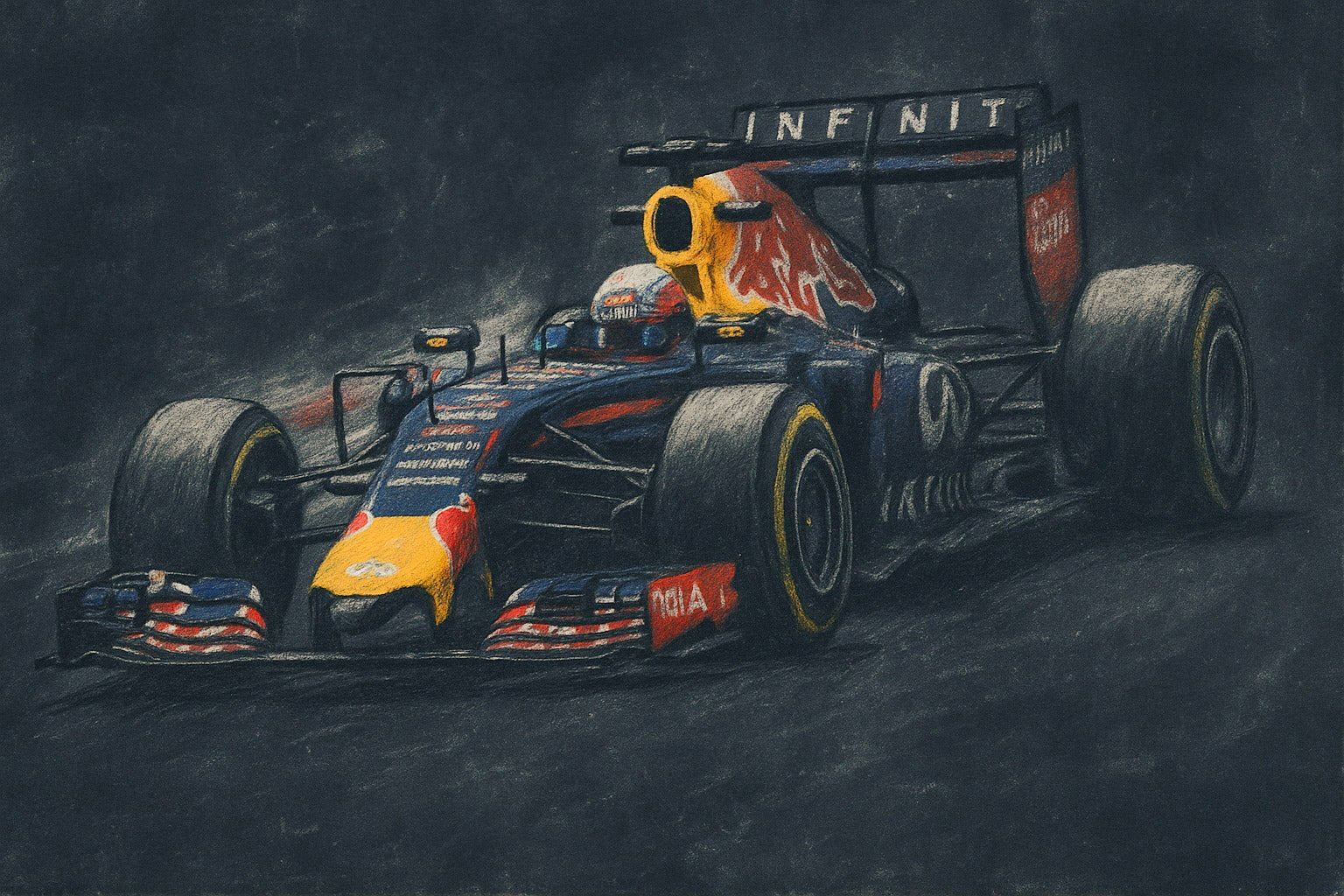 Original Painting : Velocity in Charcoal - Formula 1 Car Painting modern abstract canvas wall art by Rossetti Art – luxury interior design artwork for living room, bedroom, office – handmade wall art handmade wall decor minimalist canvas art