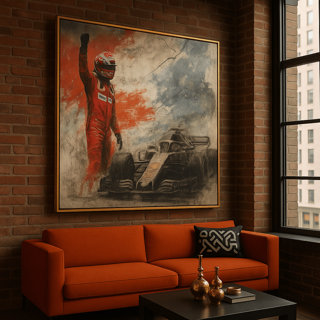 Original Painting : Victory Rush" – Original Formula 1 Art Canvas Painting modern abstract canvas wall art by Rossetti Art – luxury interior design artwork for living room, bedroom, office – F1 painting on canvas Formula 1 wall art Hand painted Formula One